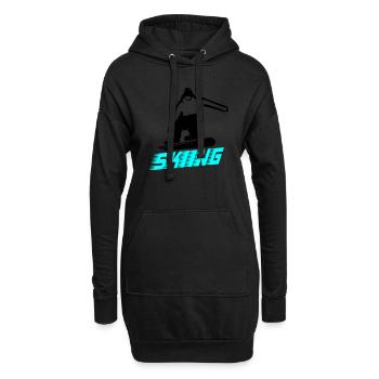 skiing - Hoodie-Kleid - Schwarz - Vorne
