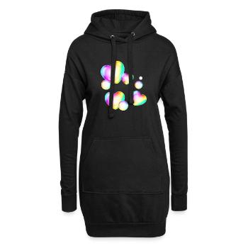 bulles de savon colorées forme coeur - Sweat-shirt à capuche long Femme - noir - Devant