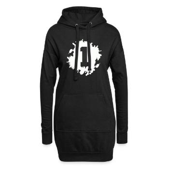 1 goutte - Sweat-shirt à capuche long Femme - noir - Devant