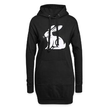 hase kaninchen - Hoodie-Kleid - Schwarz - Vorne