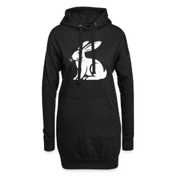 Lapin Lapin Animal - Sweat-shirt à capuche long Femme - noir - Devant