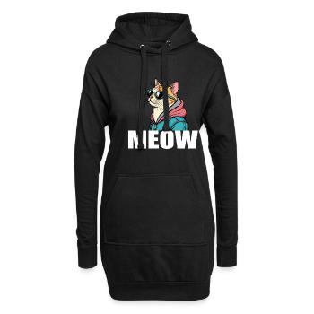Cooles Katze Design im Pop Art Stil für jeden - Hoodie-Kleid - Schwarz - Vorne