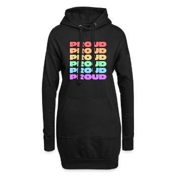 PROUD gay pride 6 rainbow colors - Hoodie Dress - black - Front
