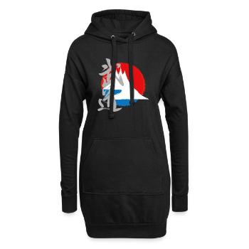 insert tshirt dos2 png - Sweat-shirt à capuche long Femme - noir - Devant