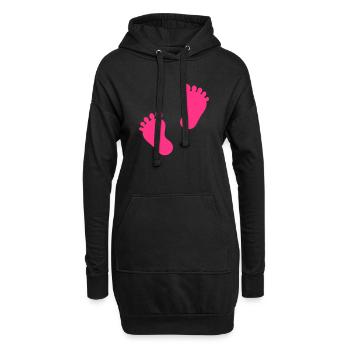 baby - füße - fuß - Hoodie-Kleid - Schwarz - Vorne