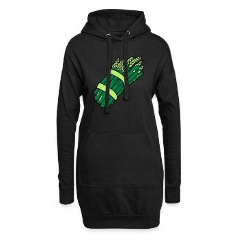 asparagus - Sweat-shirt à capuche long Femme - noir - Devant