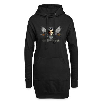 biker_skull_c - Hoodie-Kleid - Schwarz - Vorne