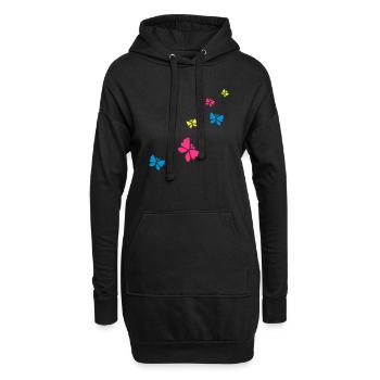 schmetterlings - Hoodie-Kleid - Schwarz - Vorne
