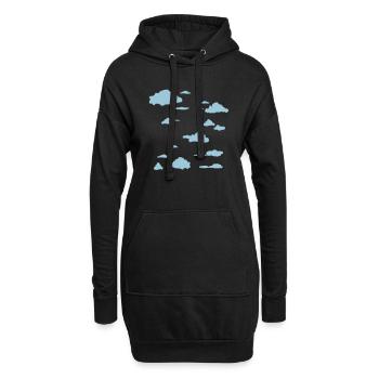 Wolken - Hoodie-Kleid - Schwarz - Vorne