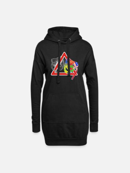 ACHTUNG Stimmungsschwankungen - Hoodie-Kleid - Schwarz