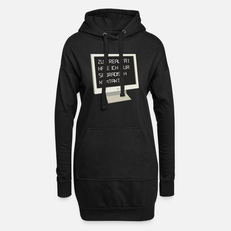 Realität - Hoodie-Kleid - Schwarz