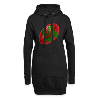 Ballon rugby Croix Basque - Sweat-shirt à capuche long Femme - noir - Devant