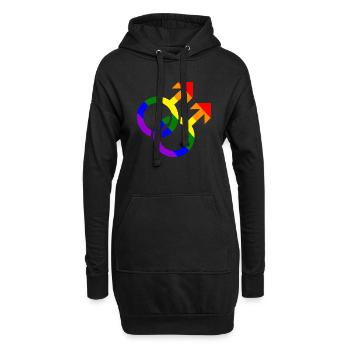 Schwul - Hoodie-Kleid - Schwarz - Vorne