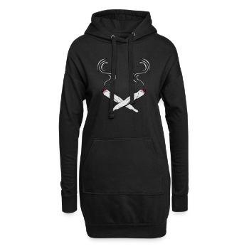 kiffen joints design - Hoodie-Kleid - Schwarz - Vorne