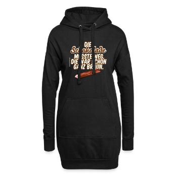 Schokolade musste weg - Hoodie-Kleid - Schwarz - Vorne