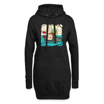 Chat sushi délicieux avec Wasabi - Sweat-shirt à capuche long Femme - noir - Devant