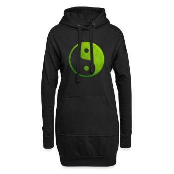 Grünes Yin Yang, Yin Yang Symbol, Yin Yang Taoismus - Hoodie-Kleid - Schwarz - Vorne