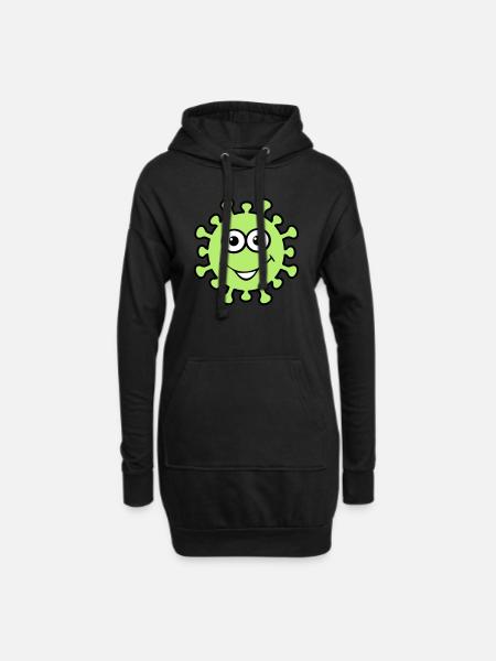 Happy Virus - Hoodie-Kleid - Schwarz