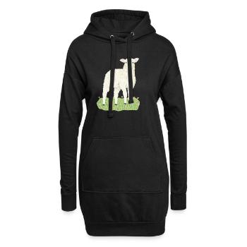 Sweet sheep - Hoodie Dress - black - Front