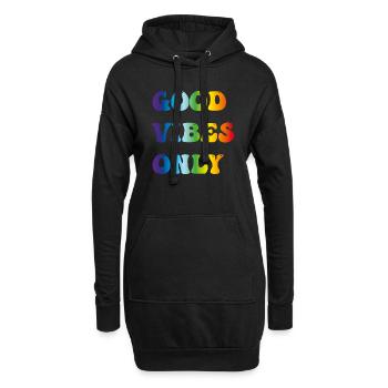 good vibes only - Sweat-shirt à capuche long Femme - noir - Devant