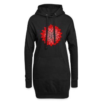 MUMS Flower Rot Blumen - Hoodie-Kleid - Schwarz - Vorne