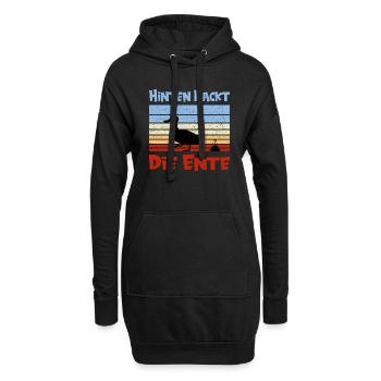 Lustige Ente mit coolem Spruch - Hoodie-Kleid - Schwarz - Vorne
