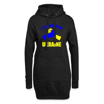 Je soutiens l’Ukraine - Sweat-shirt à capuche long Femme - noir - Devant