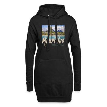 Mauritius Indischer Ozean Vintage Strand Souvenir - Hoodie-Kleid - Schwarz - Vorne