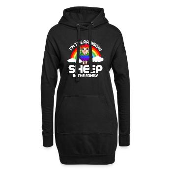 Je suis le mouton arc-en-ciel dans la famille lesbienne Gay Qu - Sweat-shirt à capuche long Femme - noir - Devant