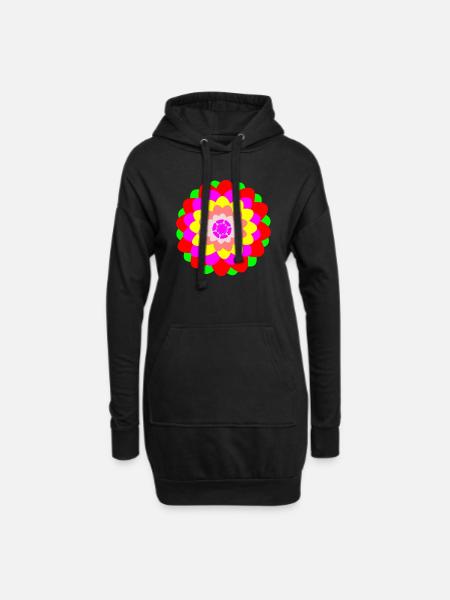Flower - Hoodie Dress - black