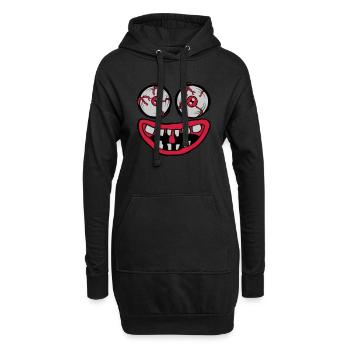Böses Monster Horror Gesicht - Hoodie-Kleid - Schwarz - Vorne