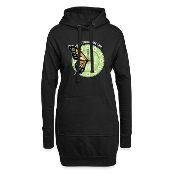 Schmetterling Blume Motivationsspruch Spruch Frau - Hoodie-Kleid - Schwarz - Vorne