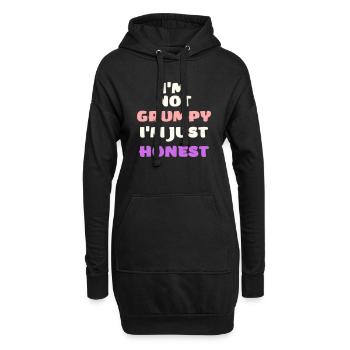 Drôle grincheux lunatique colère honnête vecteur - Sweat-shirt à capuche long Femme - noir - Devant