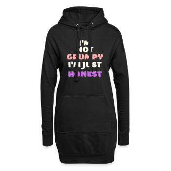 Drôle grincheux lunatique colère honnête vecteur - Sweat-shirt à capuche long Femme - noir - Devant