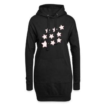 Rosa Sternchen - Hoodie-Kleid - Schwarz - Vorne