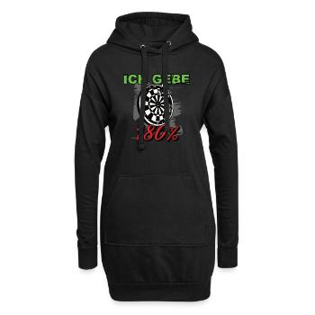 Dart Dartscheibe Dartspieler Bullseye Wurf Design - Hoodie-Kleid - Schwarz - Vorne