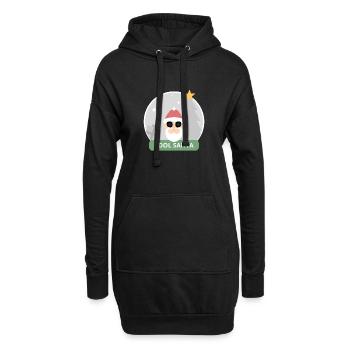 Père Noël cool - Sweat-shirt à capuche long Femme - noir - Devant