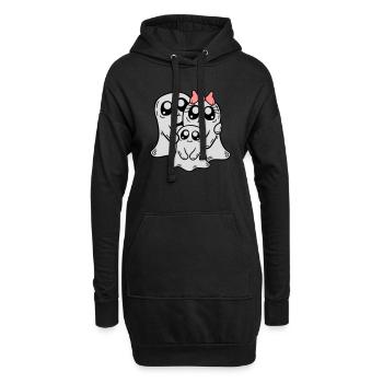 Enfant Parents Fantômes Couple - Sweat-shirt à capuche long Femme - noir - Devant