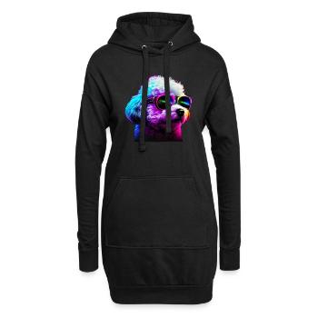 Bichon Frise Chiens Frites Bichon - Sweat-shirt à capuche long Femme - noir - Devant