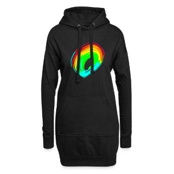 Rainbow dégradé coloré cool rétro tendance Art 3 - Sweat-shirt à capuche long Femme - noir - Devant