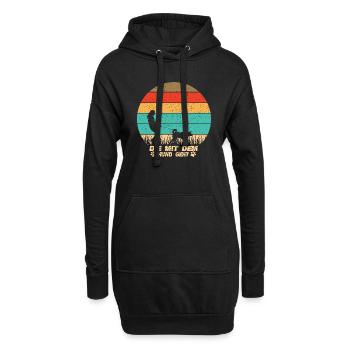Die mit dem HUND geht - Schriftzug mit Vintage - Hoodie-Kleid - Schwarz - Vorne