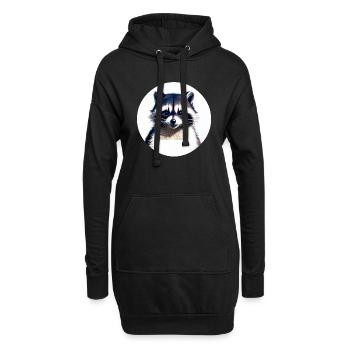 Ratons laveurs Mignon Dessin Animé Raton laveur 30 - Sweat-shirt à capuche long Femme - noir - Devant