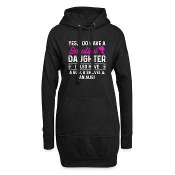 Vater T-Shirt Ja, ich habe eine schöne Tochter - Hoodie-Kleid - Schwarz - Vorne