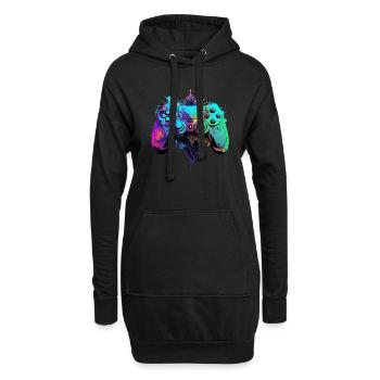Neon Gaming Controller / Kontroller - Hoodie-Kleid - Schwarz - Vorne