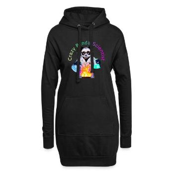 Crazy Panda Scientist - Sweat-shirt à capuche long Femme - noir - Devant