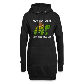 Escargot tortue PAS SI VITE - Sweat-shirt à capuche long Femme - noir - Devant