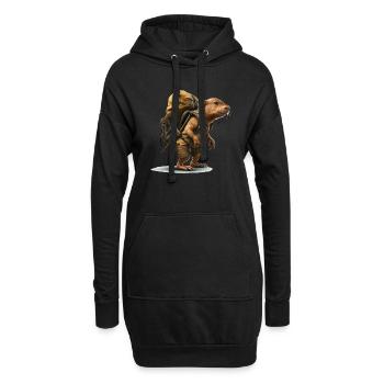 Rat-taupe en tournée en tant qu’aventurier en plein air - Sweat-shirt à capuche long Femme - noir - Devant