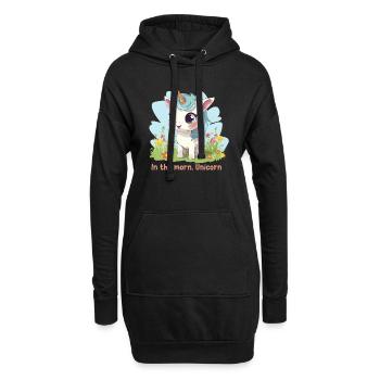 In the morn, Unicorn - Sweat-shirt à capuche long Femme - noir - Devant