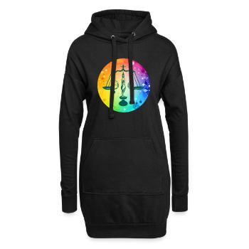 Das Zeichen der mehrfarbigen Skala - Hoodie-Kleid - Schwarz - Vorne