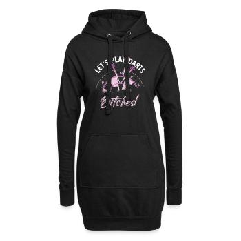 Dart Darts Vintage Dartpfeile - Hoodie-Kleid - Schwarz - Vorne